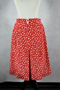 Red Silk Polka Dot Skirt